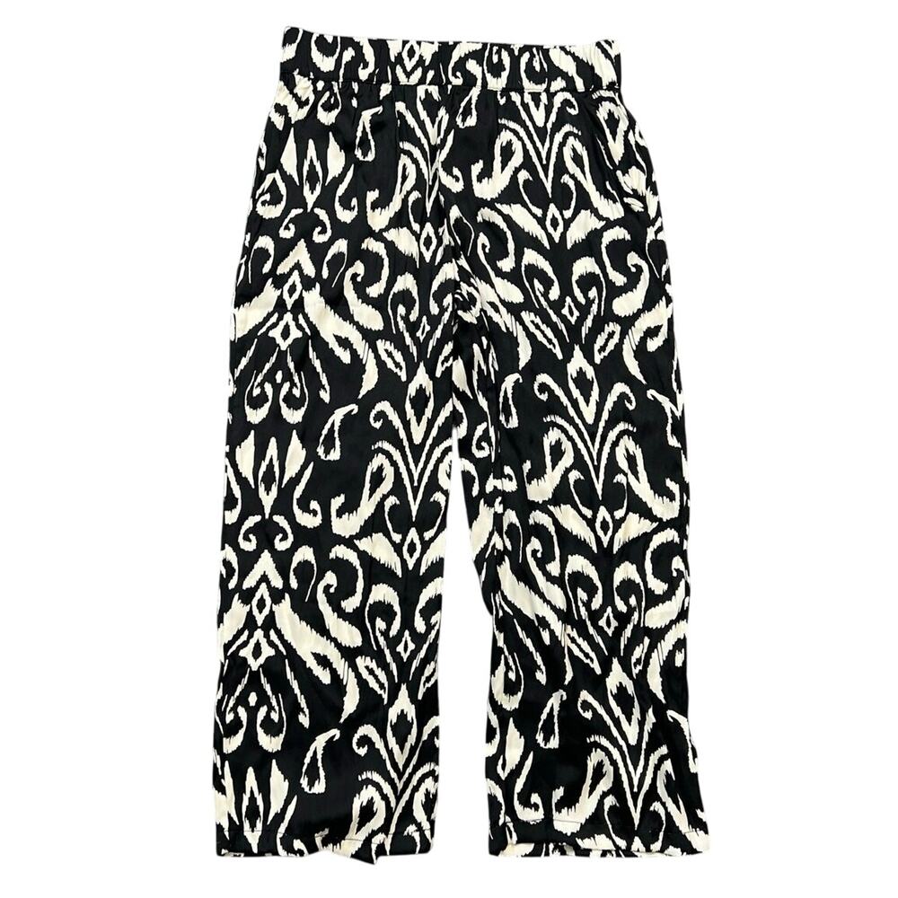 NWT Philosophy Pants Tribal Print Pull-On Wide Leg Capri w Pockets - XS Petite